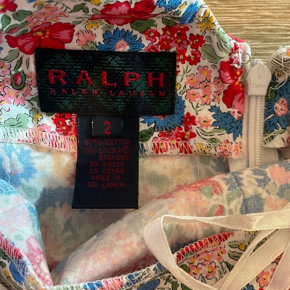 Vintage Ralph Lauren Bodycon Floral Strappy Dress, Size 2 - Picture 6 of 9